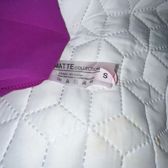 Matte Collection Purple 3 Piece Bikini Set Sheer Cover Up Small - Picture 8 of 14